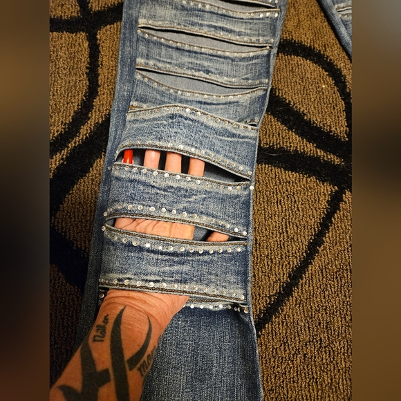 Platinum Plush slit front jeans - Picture 3 of 13
